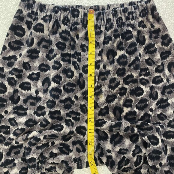 Vintage 90's Dana Buchman Womens Leopard Print Elastic Waist Soft Velour Pants M - Picture 9 of 11